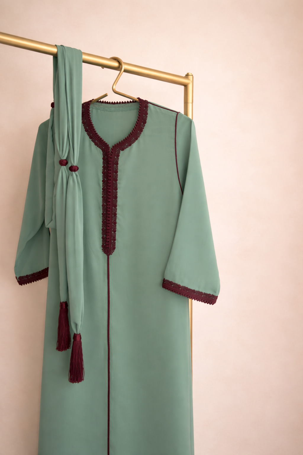 جلابية بسفيفة مغربية اصلية مع حزام