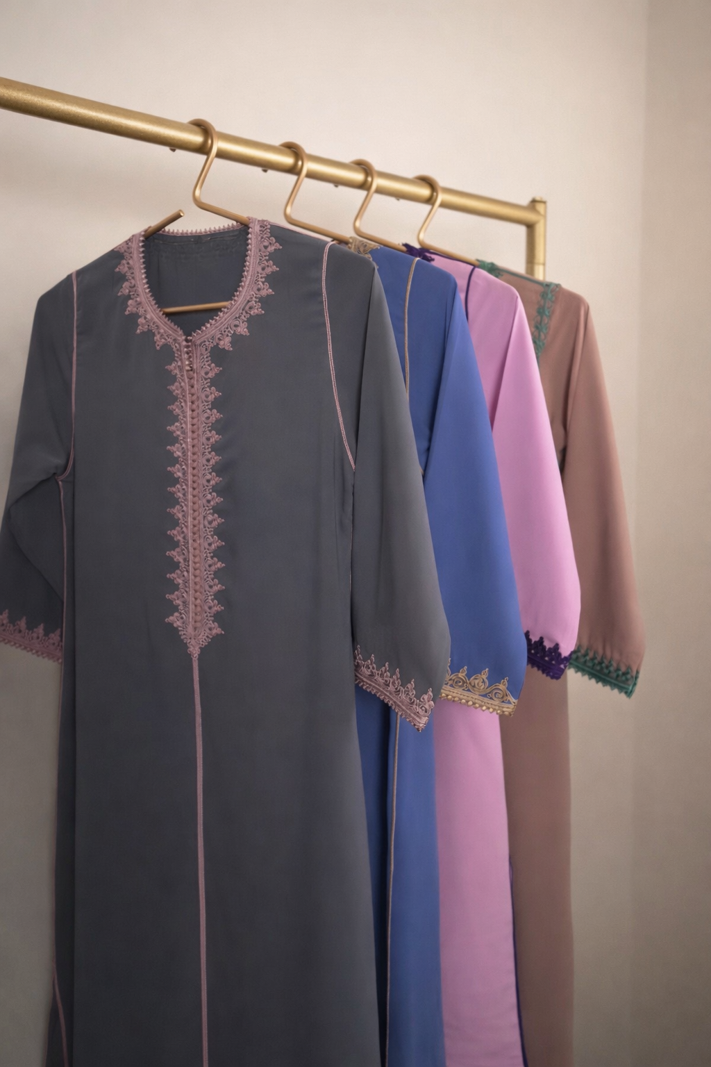 جلابية مغربية فاخرة – إصدار راقٍ بأربعة ألوان مميزة